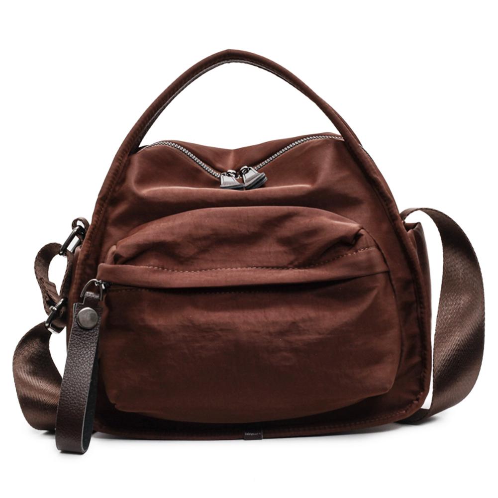 Women Lightweight Sling Bag Solid Color Oxford Cloth Handbag Zipper Closure Versatile Shoulder Bag Travel Shopping Work Date Bag