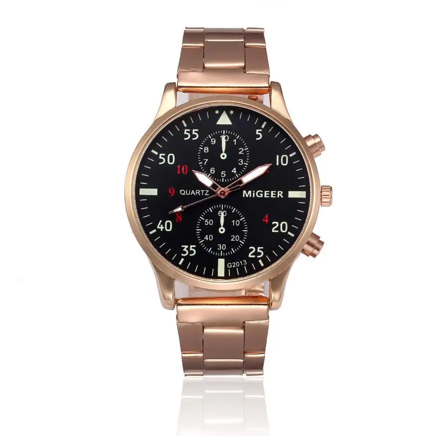 

MIGEER Watches Men Luxury Gold Watches Men Stainless Steel Quartz Watch Men Sports Watches reloj hombre horloge mannen