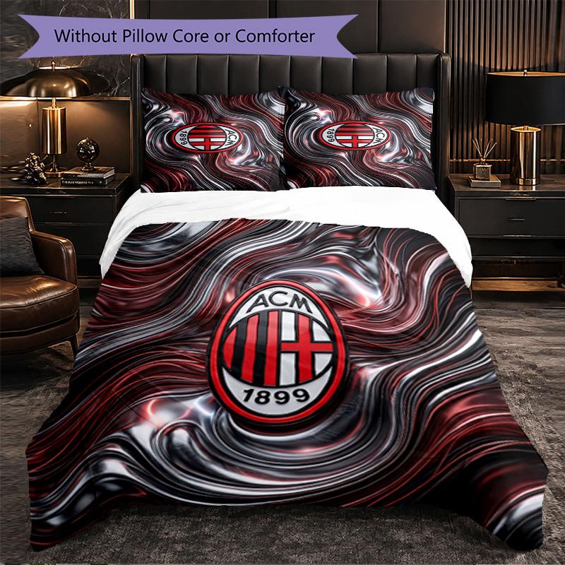 Modello AC Milan 3?Set di biancheria da letto morbido in microfibra con federe per camera da letto