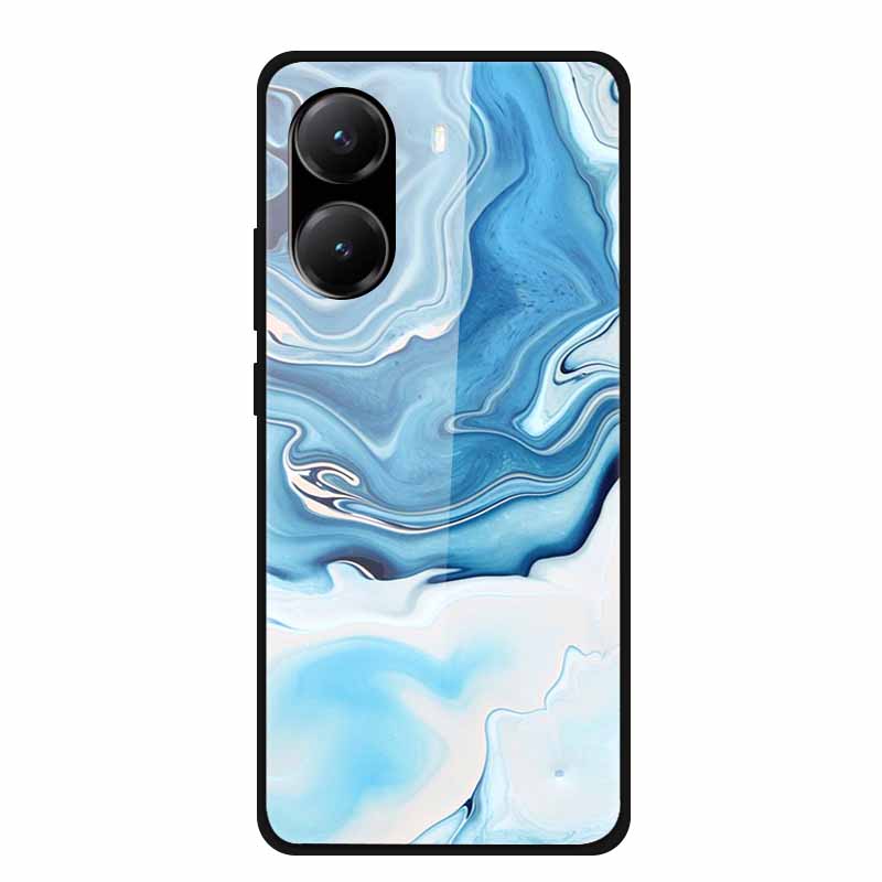 Tempered Glass Case For Poco X7 Pro Back Cover PC Hard Shockproof Cases for Xiaomi PocoX7 Pro Funda Marble Texture Fashion Coque