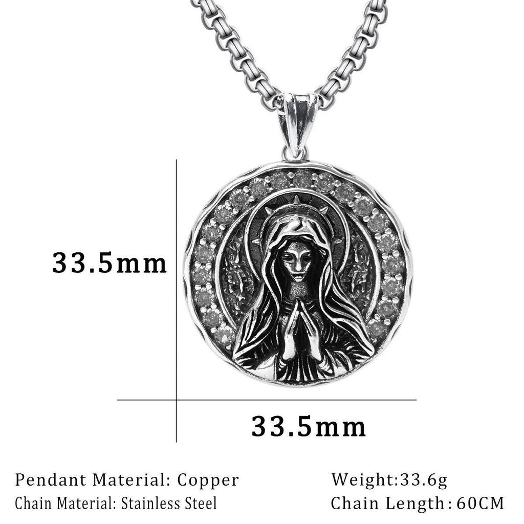 Gothic Punk Girl Prayer Pendant Necklace: Niche Design, Dark Style, Heavy Industry Influence