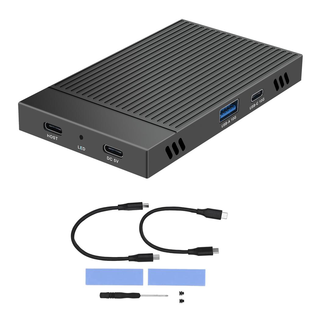 M.2 SSD Docking Station USB3.2 Gen2 10Gbps Aluminum Alloy Dual NVMe Enclosure Plug and Play for PCIe M Key 2230 2242 2260 2280
