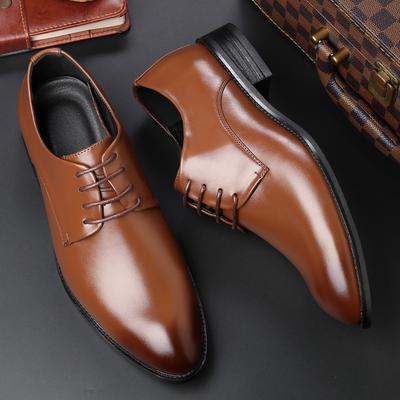 Herren Atmungsaktive Kleiderschuhe Spitzschuh Schnürschuh Flach Formal Business Casual Leder Oxfords Bequem Übergröße Hochzeitsschuhe