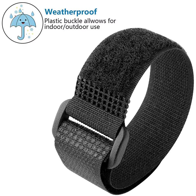 Reusable Black Nylon Hook and Loop Cinch Straps Adjustable Wire Fastener Cable Ties For Household Office Cord ArrangementStoragePinstriping Tape 3