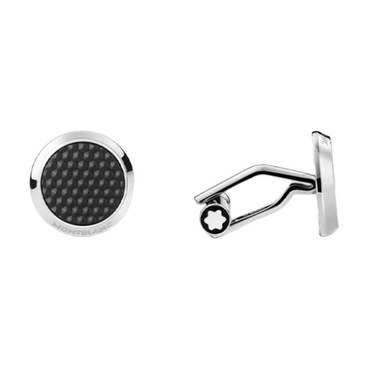 

Montblanc Meisterstück Pattern Print Stainless Steel Cufflinks Men accessories Black 132976 F,Black