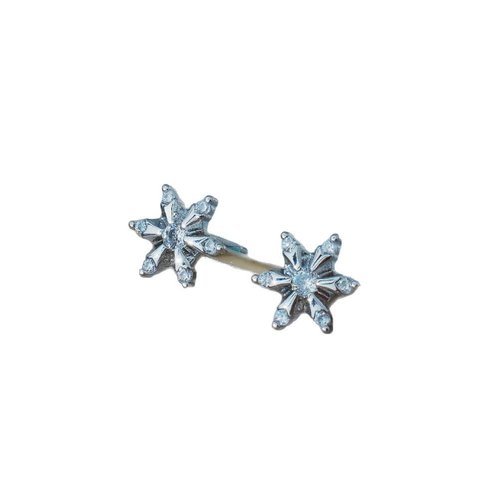 Strong Color Retention, Personalized Trend, Diamond-Encrusted Snowflake Stud Earrings, Niche Design, High-End Light Luxury Earrings, Earrings.