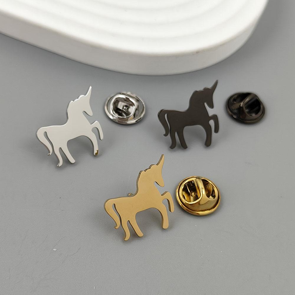 Unicorn Stainless Steel Brooch/cufflinks, Men's and Women's Personalized God Animal Badge, Jacket/backpack Mascot Decorations.