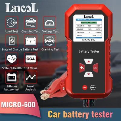 Lancol Micro 500 12V Car Battery Tester Lithium Battery Test Lead Acid Battery Analyzer System Test 40-3000 CCA LED Display