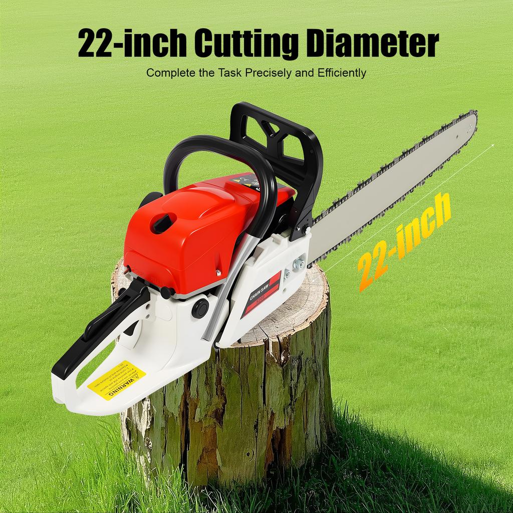 YIYIBYUS 52CC HandheldGas Powered Chainsaw Gasoline Chainsaw Cordless Petrol Gas Chain Saw for Tree Wood Cutting 7500rpm