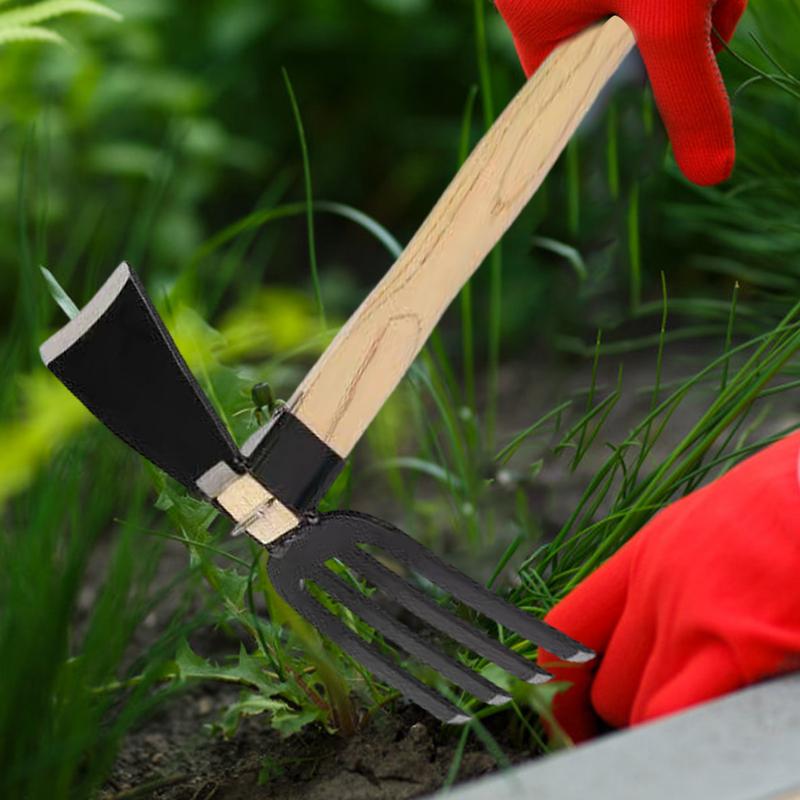 Dual Use Small Hoe Farm Garden Tools Small Lawn Rake Weeding Rake Labor-saving Loosening Soil Handheld Hoe