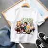 Plus Size Demon Slayer Anime Printed Men and Women Tshirt Casual Parent Child Top Fashion Cotton Summer Y2K Street Harajuku