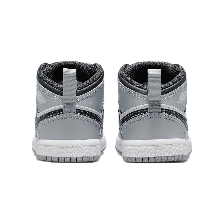Jordan 1 Mid TD Toddler Grey Black White Sneakers 640735-078