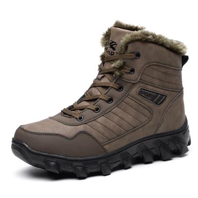 Men's Winter Snow Boots Outdoor Casual Sports Plus Velvet Warm Thick Sole Short Boots Comfortable Walking Cotton Boots