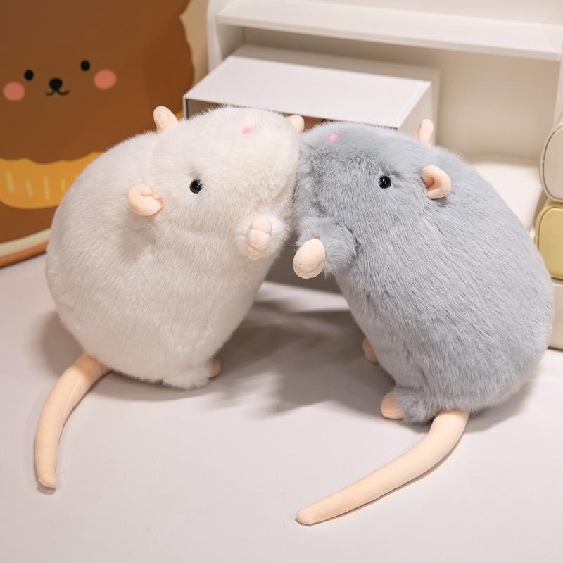 Sehr weiches Ratten-Stofftier Cartoon Weiß Grau Braun Ausgefallene Ratte Tierpuppe Große Größe Flauschige Maus Kuschelkissen Geburtstagsgeschenke