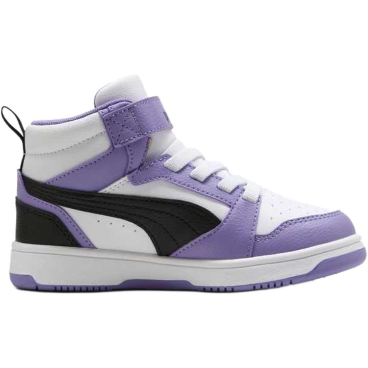 Puma Rebound V6 Comfortable Fashion Breathable Mid-Top Kids Sneakers Kids Sneakers Purple White 393832-33