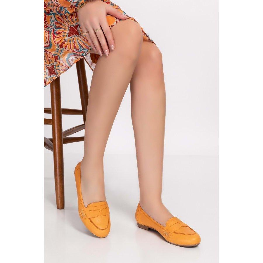 Mocassins plats décontractés en cuir véritable pour femmes