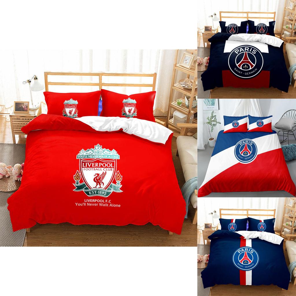 Soccer Team Logo Double 3 Piece Bedding Set-comfortable Dirt Resistant Home Textile