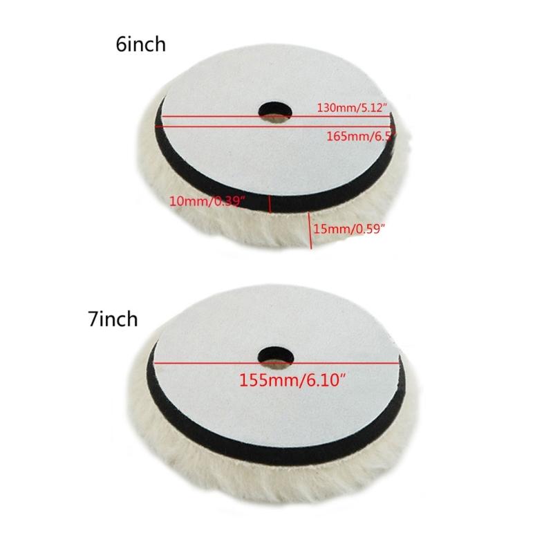 1pc 6"/7" Wool Polishing Pad For Polisher Machine Waxing Polishing Buffing Car Paint Care Polisher Pads For Car Polisher