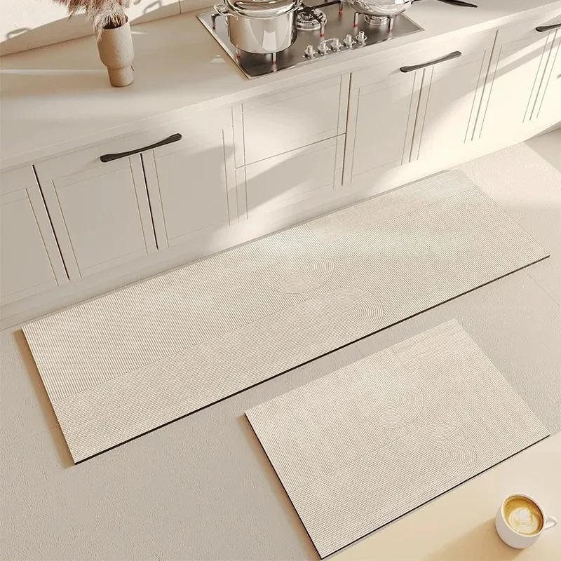 Carpet for Kitchen Waterproof Floor Mat PVC Leather Long Carpets Anti-slip Foot Mats Minimalist Home Decoration Rug