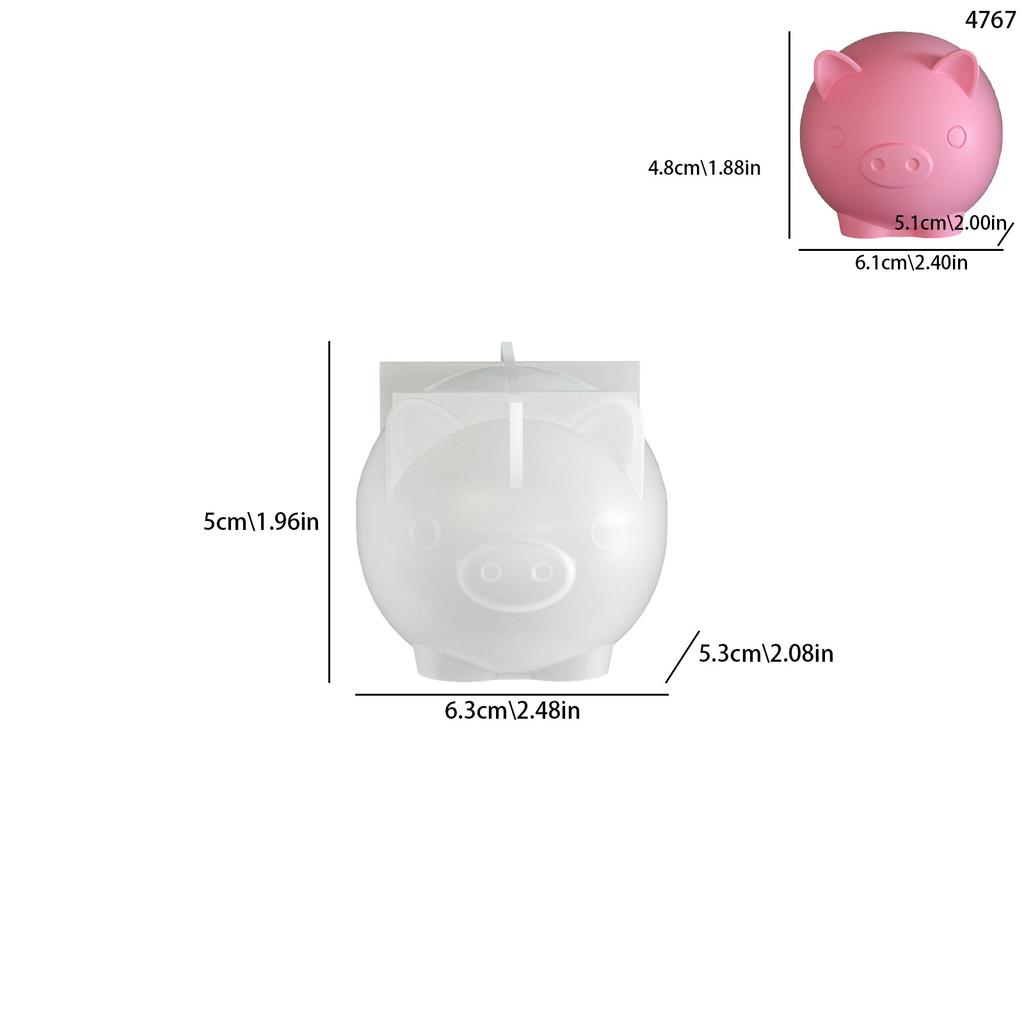 3D Piggy Aroma Candle Silicone Mold DIY Pig Nose Plaster Epoxy Resin Ornaments Molds Handmade Soap Candle Making Supplies
