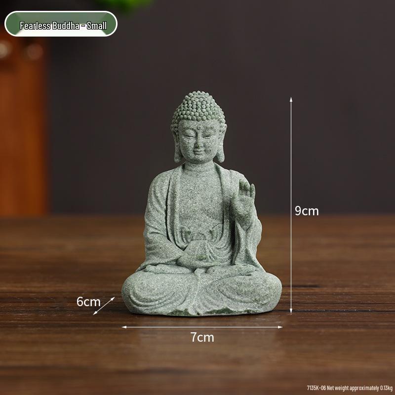 Qing Sha Shi Zen Kuzey Wei Budist Heykeli: Bonsai veya Mikro Peyzaj için Yaratıcı Taş Oymalı Süs.