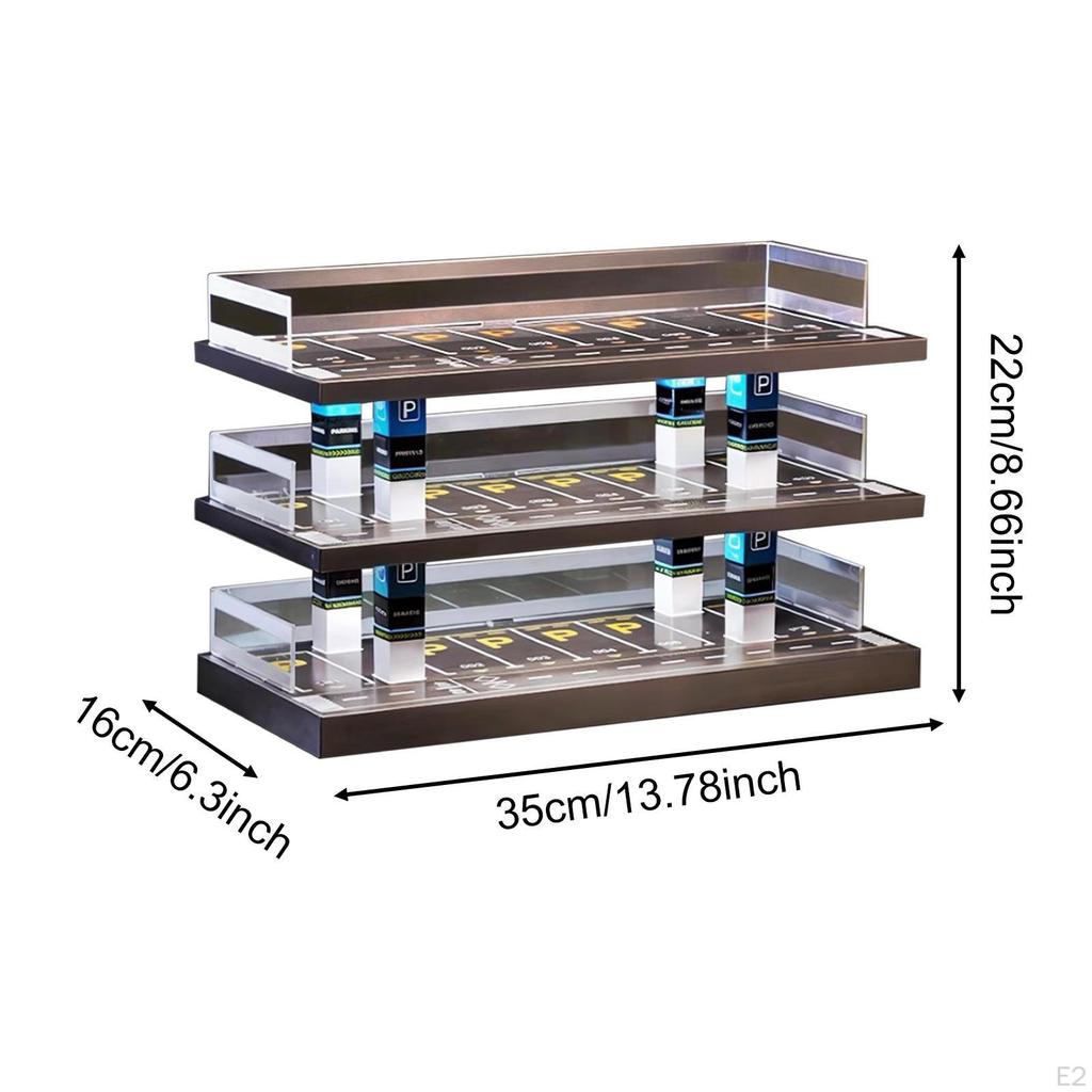 1/64 Car Model Showcase with Light for Alloy Vehicles Protection Stand