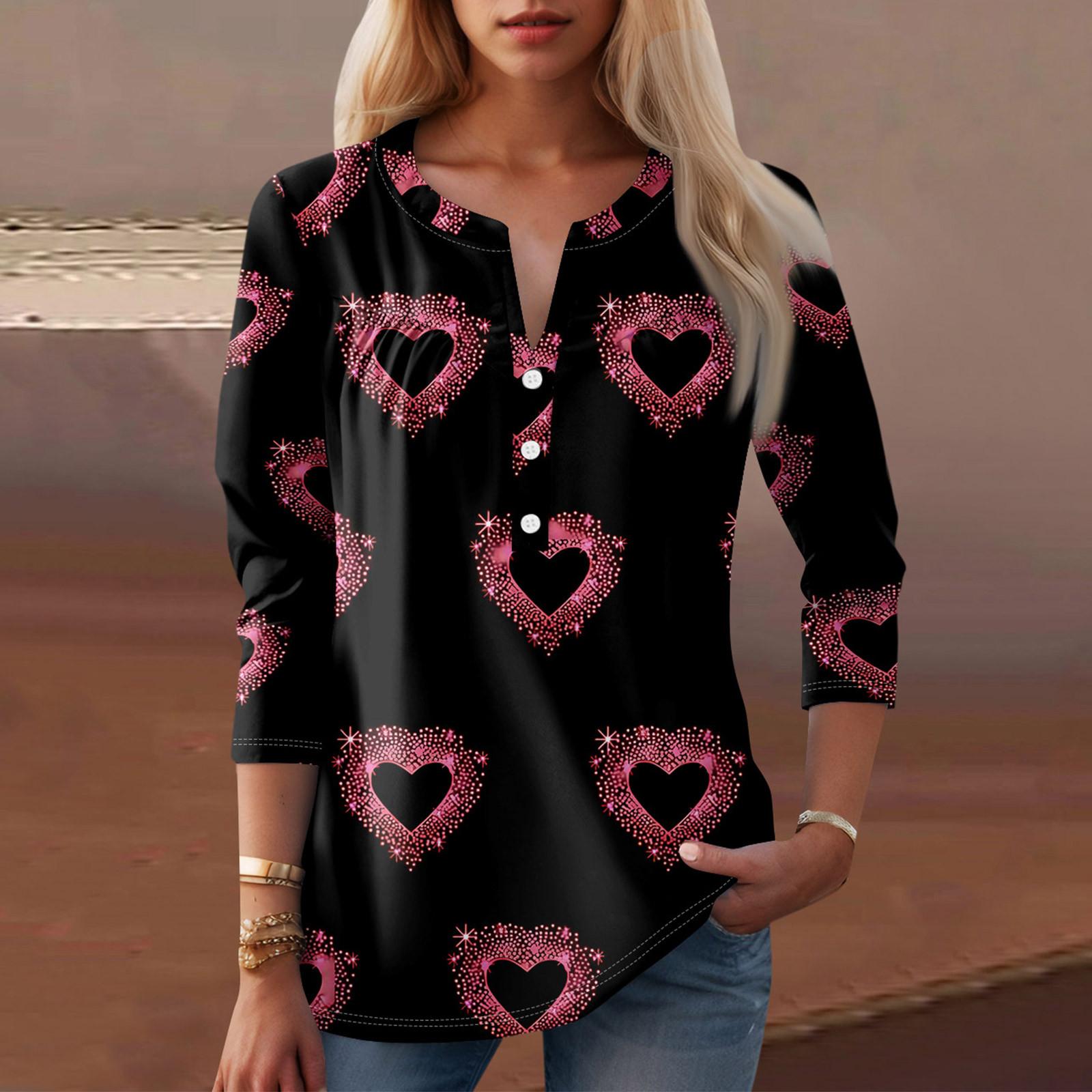 

Женская мода повседневный топ с длинным рукавом и круглым вырезом с цветочным принтом L розовый