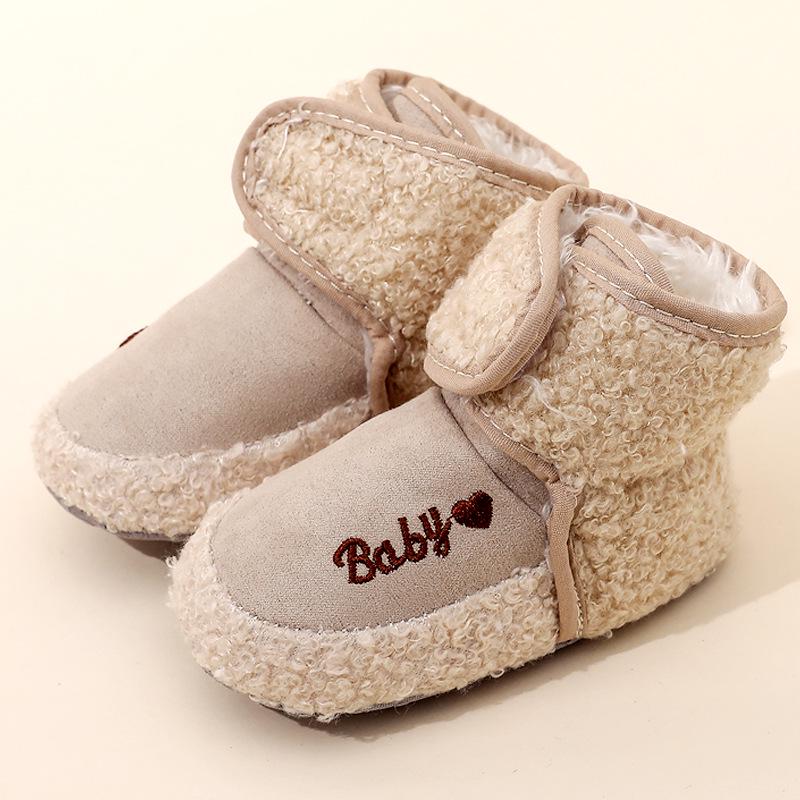 Chaussures d'hiver pour bébé premiers pas: 0-1 an, Chaud doublé polaire, Anti-chute, Bottes de neige mignonnes