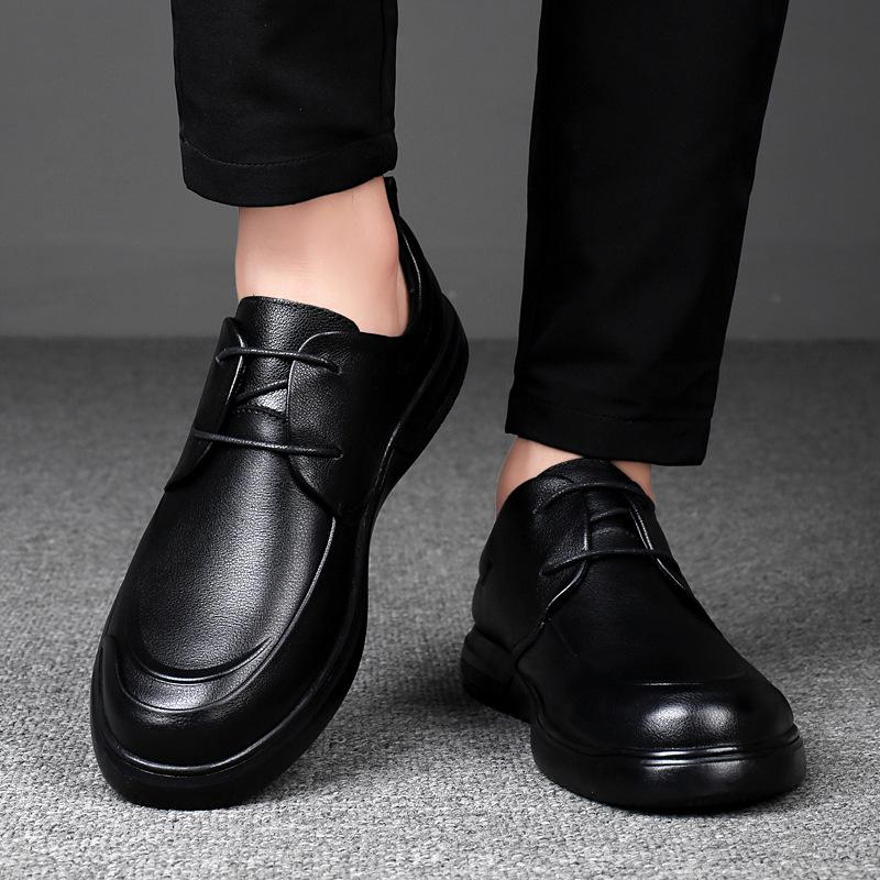 Men's shoes spring and autumn men's business men's casual shoes soft-soled casual shoes round head leather shoes men