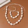 Set Collana, Bracciale, Cavigliera, Conchiglia d'Acqua Dolce & Choker Fatti a Mano Europei e Americani
