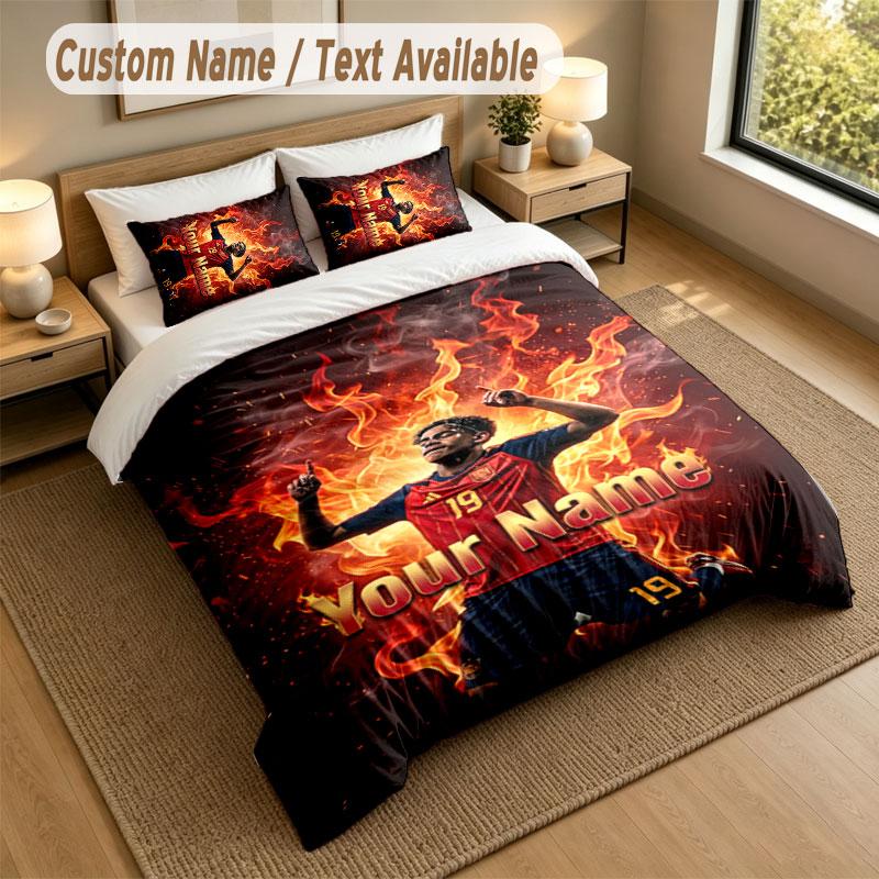 Bedding Set 1 Duvet Cover 2 Pillowcases Lamine Yamal Print Soft Bed Linen Bedroom Decor