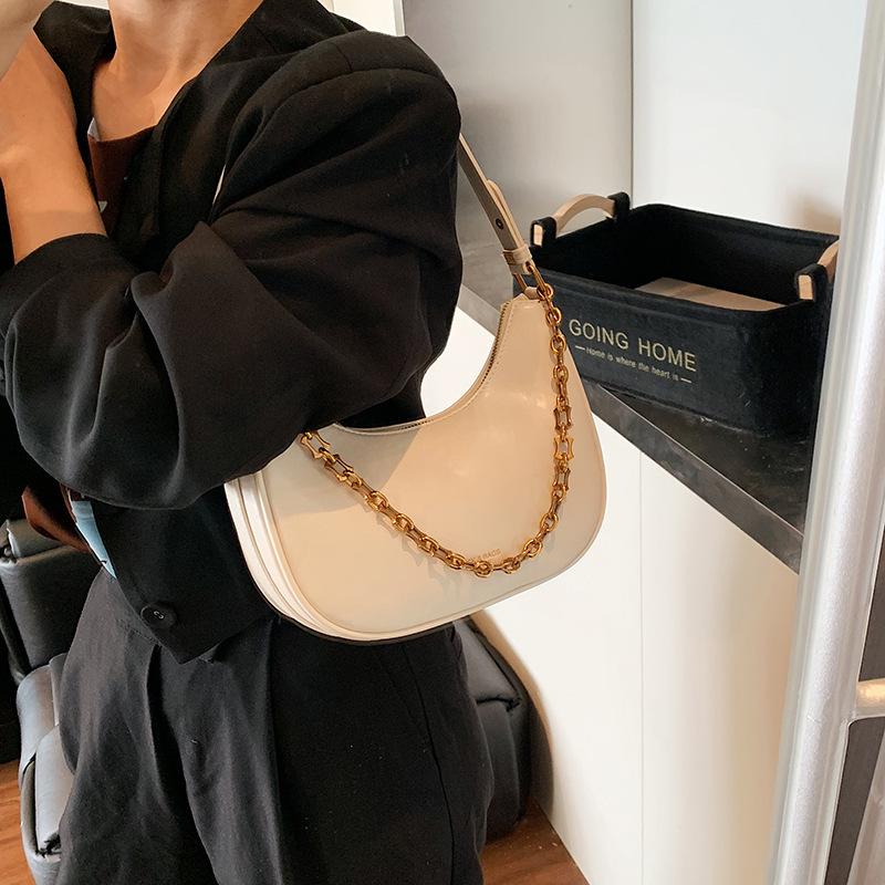 Luxury Fashi Women's Chains Handbags Autumn Winter Retro Trend PU Leather Commuting Shoulder Bag High Quality Crossbody Bags