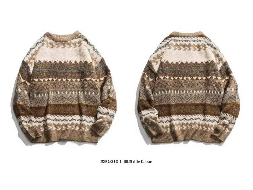 Pánský retro pletený svetr Korejský styl Podzim/Zima 2025