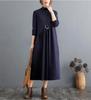 JIYUTOR Turtleneck Long Loose Solid Plus Long Dress for and Winter Women's Dress, Sleeve, Knee-Length, Fit, Color, Simple, Sizes, Slimming, Spring,