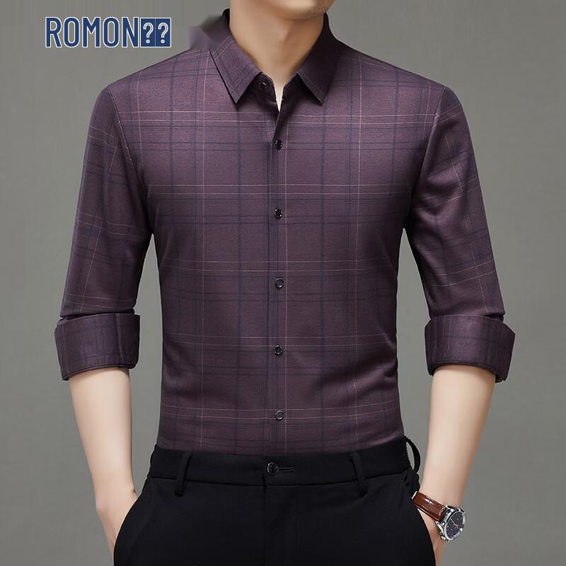 ROMON Men s Casual Merino Wool Blend Long Sleeve Shirt 50