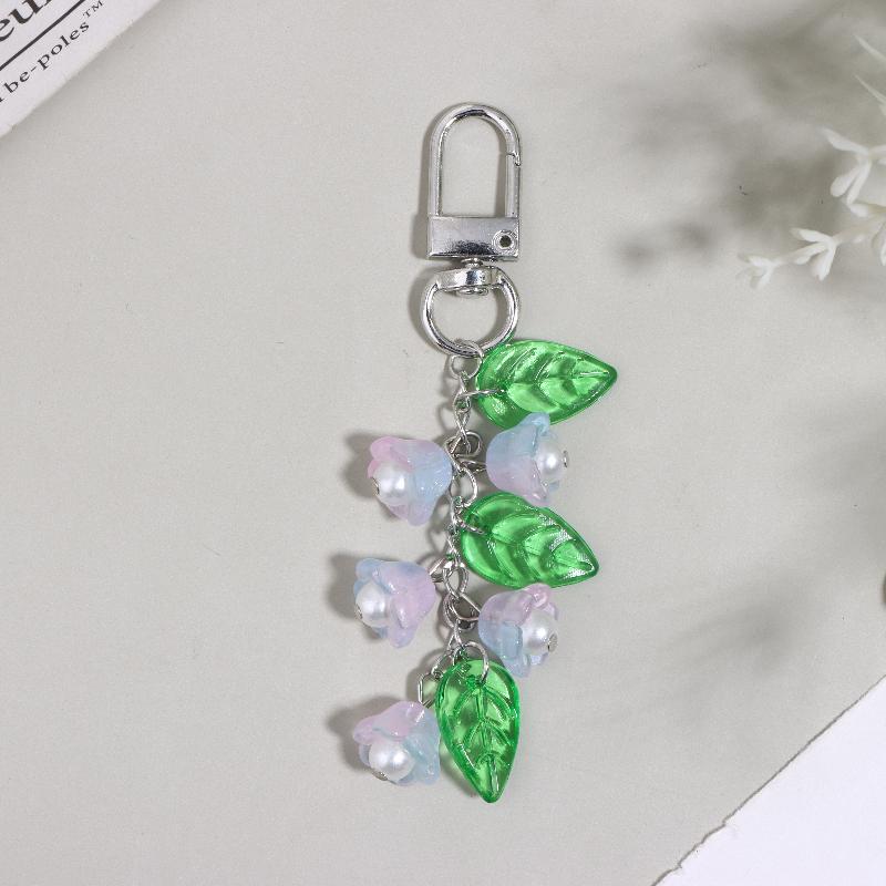 Y2K Aesthetics Lily Of The Valley Keychain Exquisite Flower Keyring Bag Pendant Sweet Girly Phone Lanyard Holiday Gifts