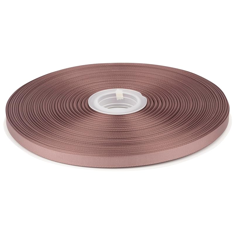 

[Tekdeere]Width 9mm solid chocolate chip grosgrain ribbon, perfect for gift wrapping, sewing, hair accessories, wedding decorations - 91m/roll