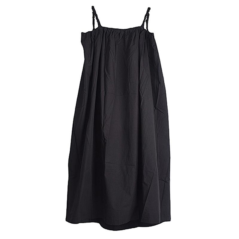 

XITAO черное повседневное платье на бретелях женское модное свободное платье без рукавов DMJ1938 One Size чёрный