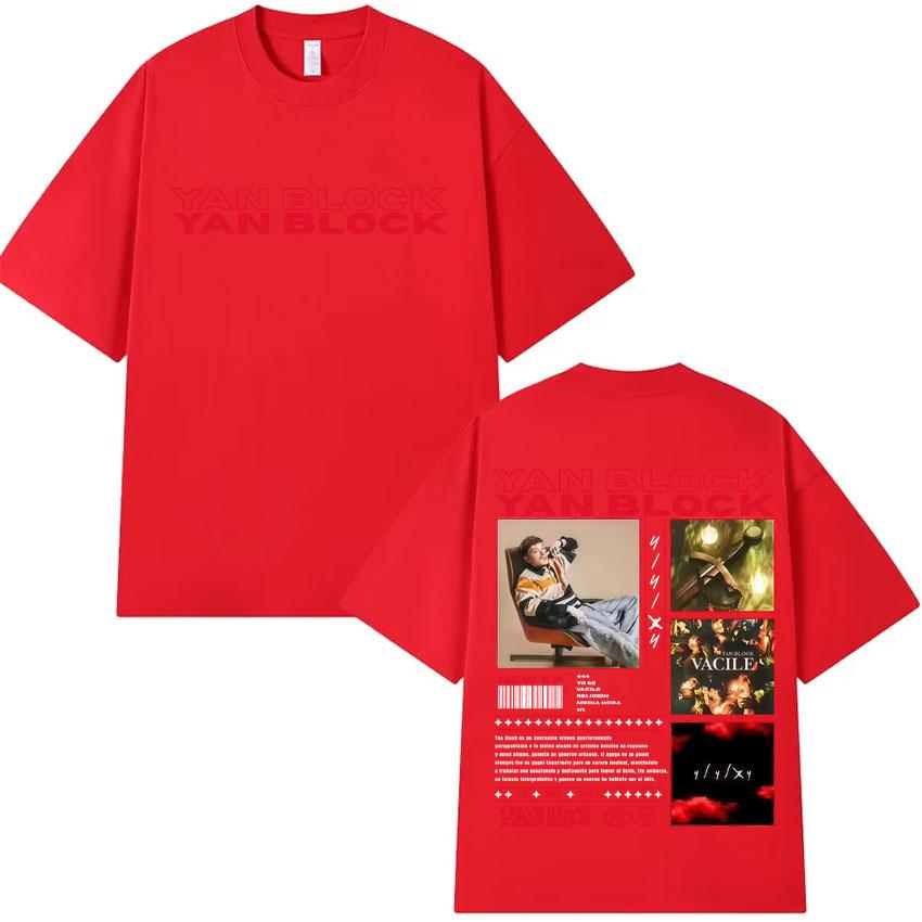 Yan Block New Album Punk Harajuku T Shirt Mens Casual High Quality Tshirts Cotton Short Sleeve Oversized Tee Shirts Fans Gift