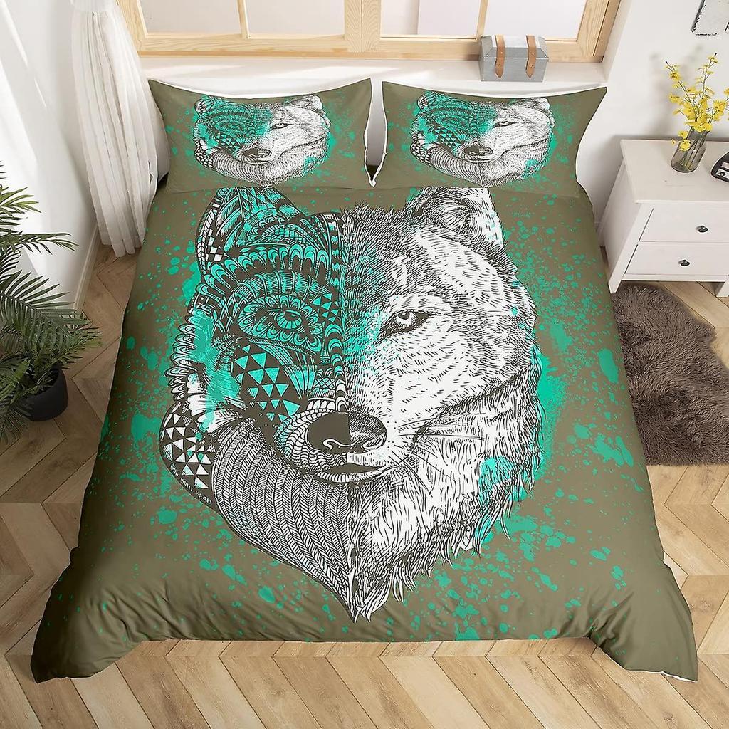 Wolf Duvet Cover Twin Queen 2/3Pcs Wild Animal Wolves Bedding Set For Boys Girls Teens Microfiber Snow Mountain Comforter Cover