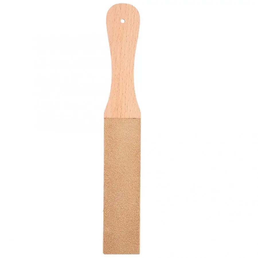 

Wooden Handle Leather Sharpening Strop Polishing Board For Knives Double Sided Home Sharpening Leathercraft Work Leather Tool S