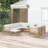 VidaXL Garden Lounge Set 10 Pcs with Cream White Cushions Bamboo, Lounge Set, Outdoor Lounge Set 3155192