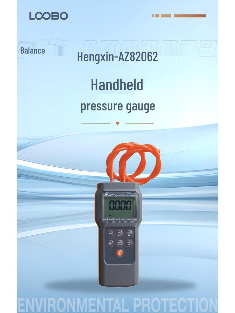 Taiwan Hengxin AZ82062 High-Precision Handheld Digital Differential Pressure Meter
