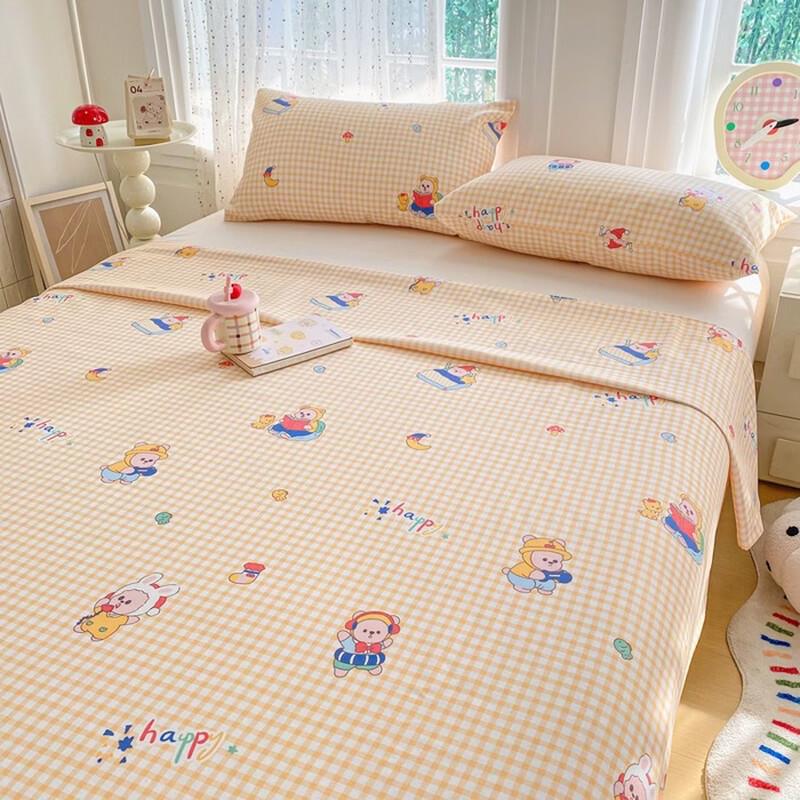 Brangdy Children s Cotton Bed Sheet with Reading Bear