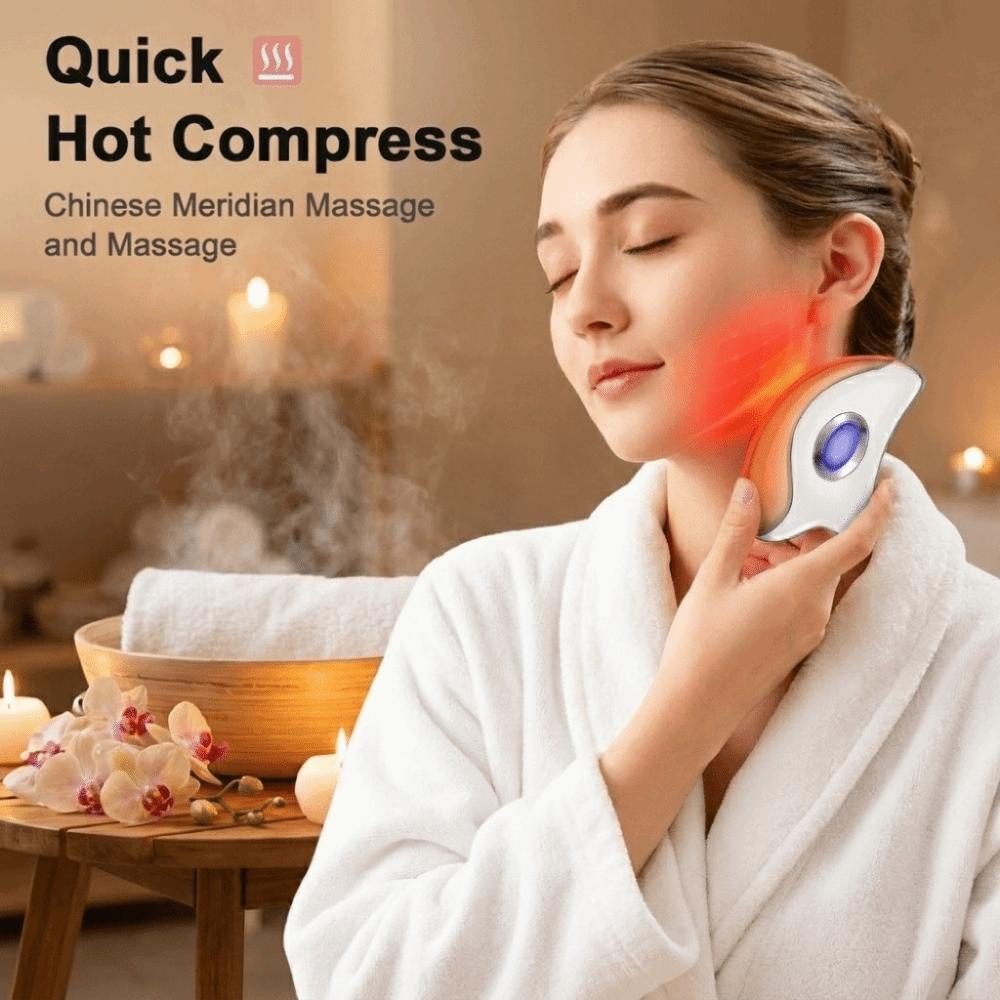 Heated Vibration Facial Scraping Tools Double Chin Face Massager Neck And Facial Relaxation