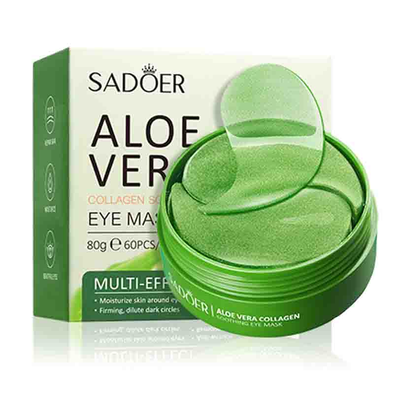 60 Stück SAODER Aloe Vera Kollagen Augenmaske Gegen Dunkle Augenringe Augenbeutel Feuchtigkeitsspendende Straffende Augenpflaster Augen Hautpflegeprodukte