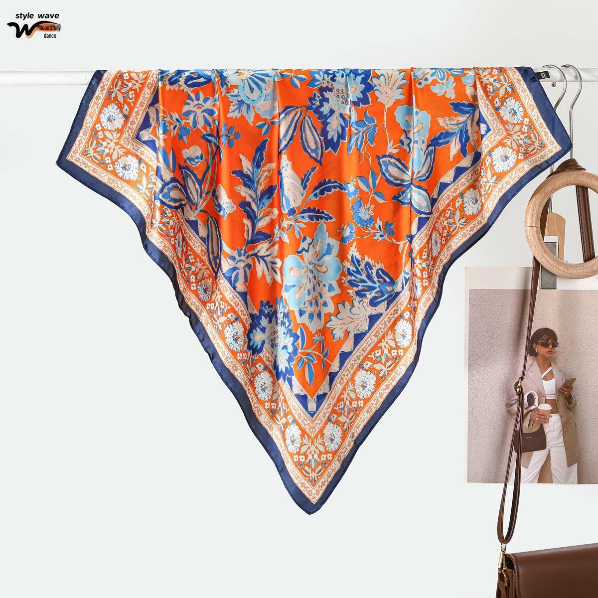 

Spring & Summer Women s Versatile Faux Silk Scarf: Elegant, Youthful, and Sun-Protective 70x70CM