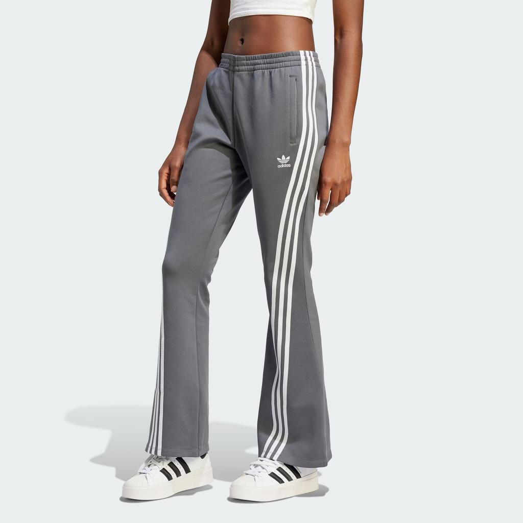 Adidas Originals Trefoil Series Slim Fit Flared Track Pants Women Bottoms Grey IV9324