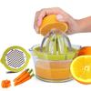 4-in-1 Citrus Lemon Orange Juicer Manual Hand Squeezer with Built-in Measuring Cup and Grater