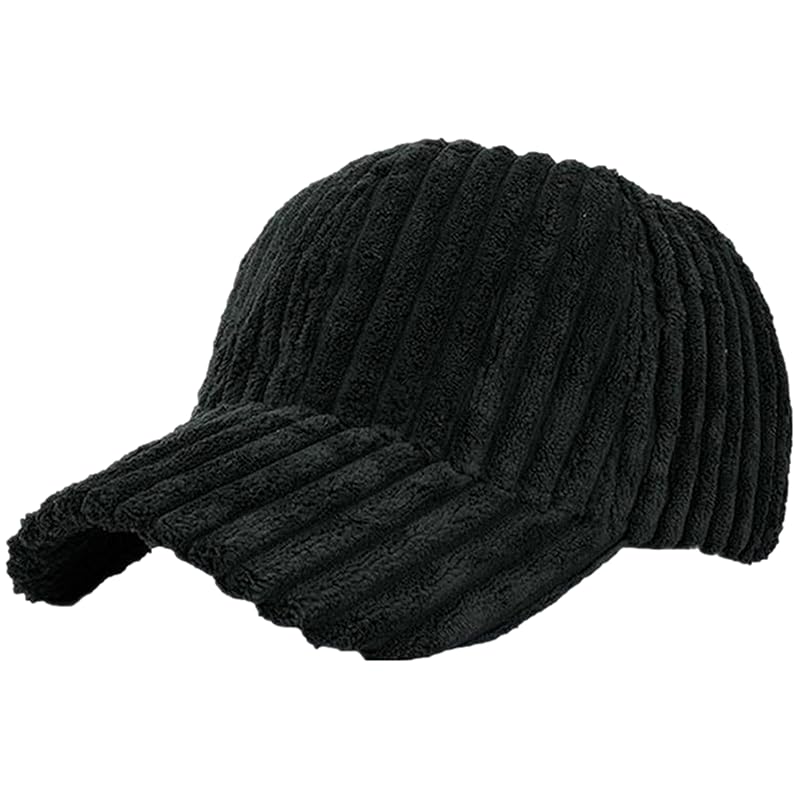 

[Miracroute] corduroy Fluffy cap unisex unisex warm hat South Korea fashion baseball cap Was it warm cute Fluffy (JP, alphabet, Free Size, black)